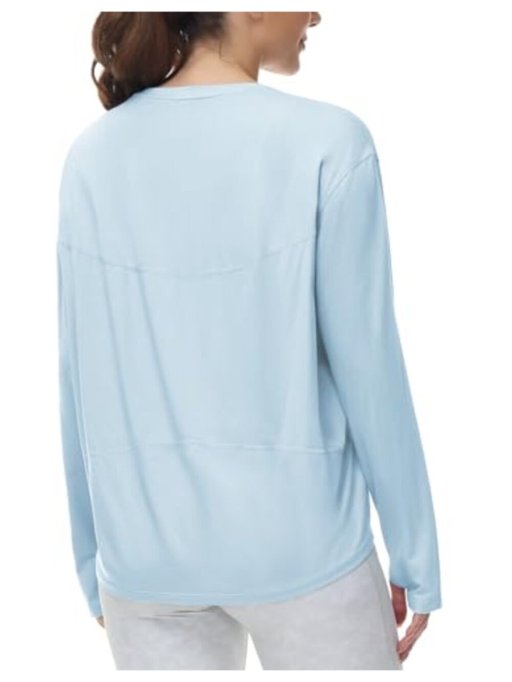 Women's Long Sleeve Workout Shirt Loose Fit Yoga Running Top High-Low Hem